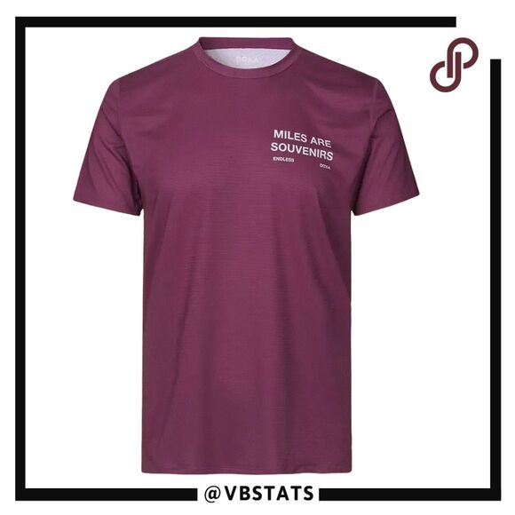 Doxa Men's Troy Miles Short Sleeve Athletic Running T-Shirt Maroon Size Large - Picture 2 of 11